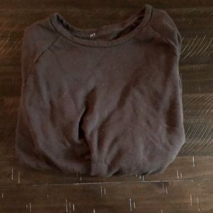 Off black crop sweatshirt w/ tie at bottom, small